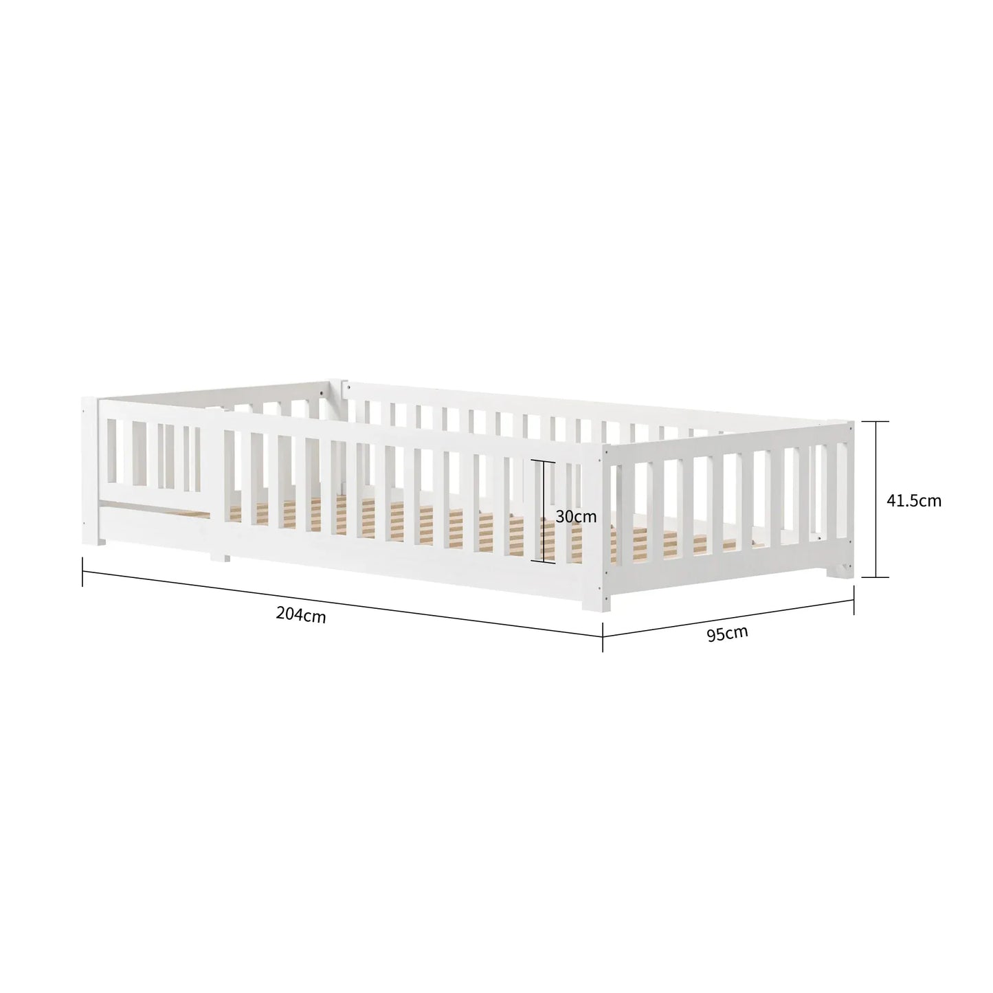 Lit bébé bois avec barrière - Mon Cocon