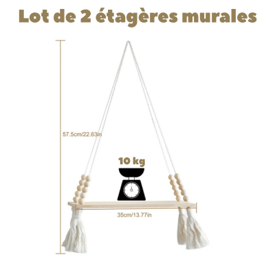 Étagère - Suspendue en macramé - Mon Cocon