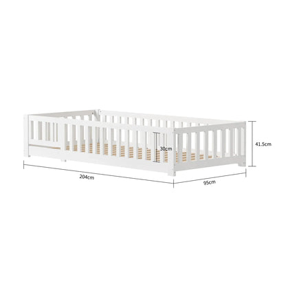 Lit bébé bois avec barrière - Mon Cocon