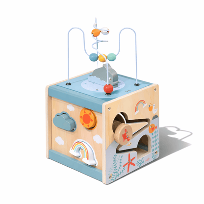 Cube d'activités en bois Montessori