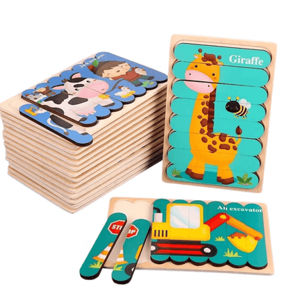 Puzzles double face Montessori - Mon Cocon