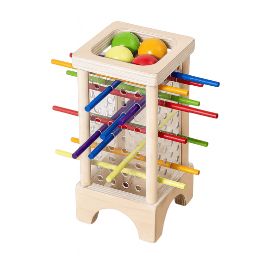 Tour à Billes et Bâtonnets Colorés Montessori