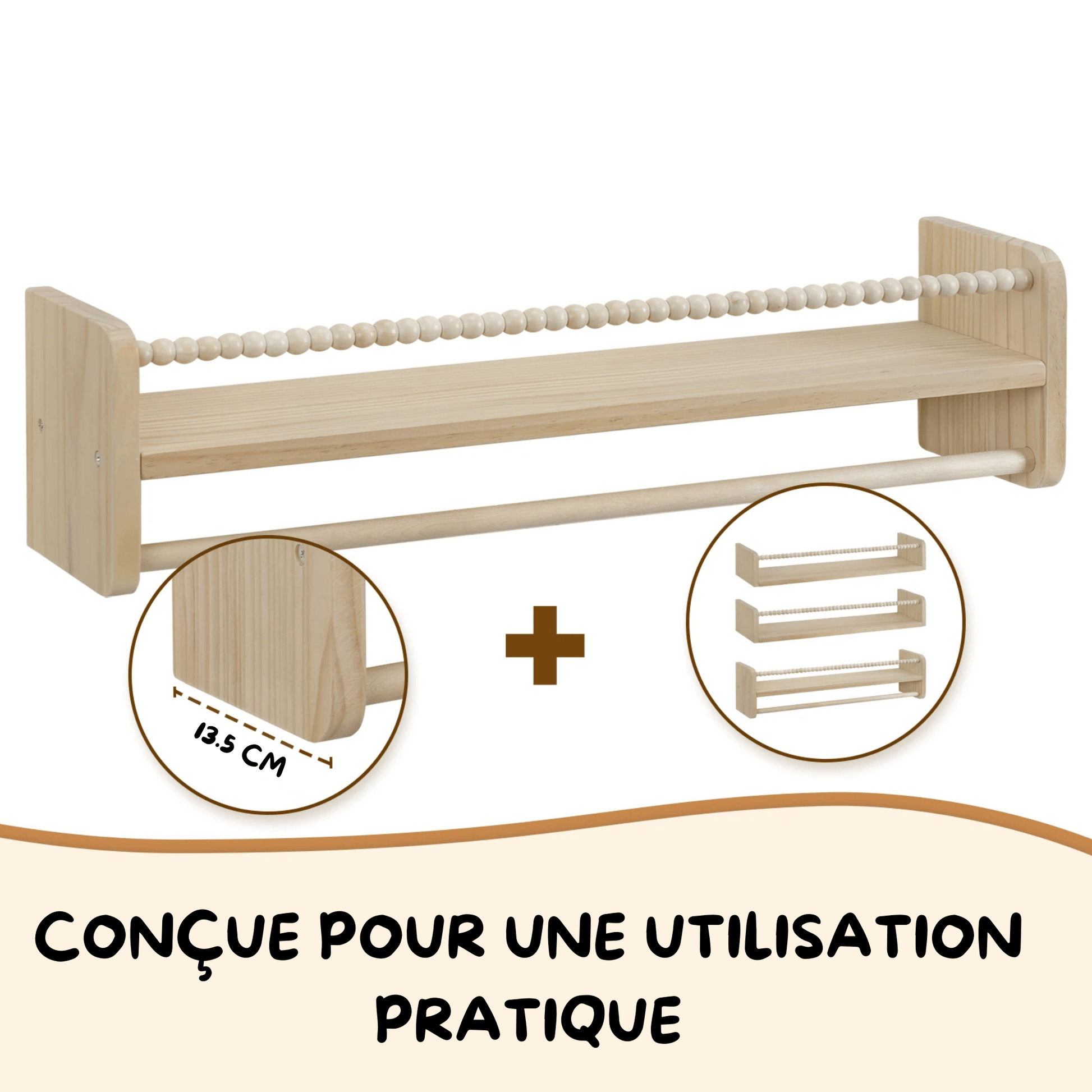 Etagère - 3 en 1 en bois - Mon Cocon