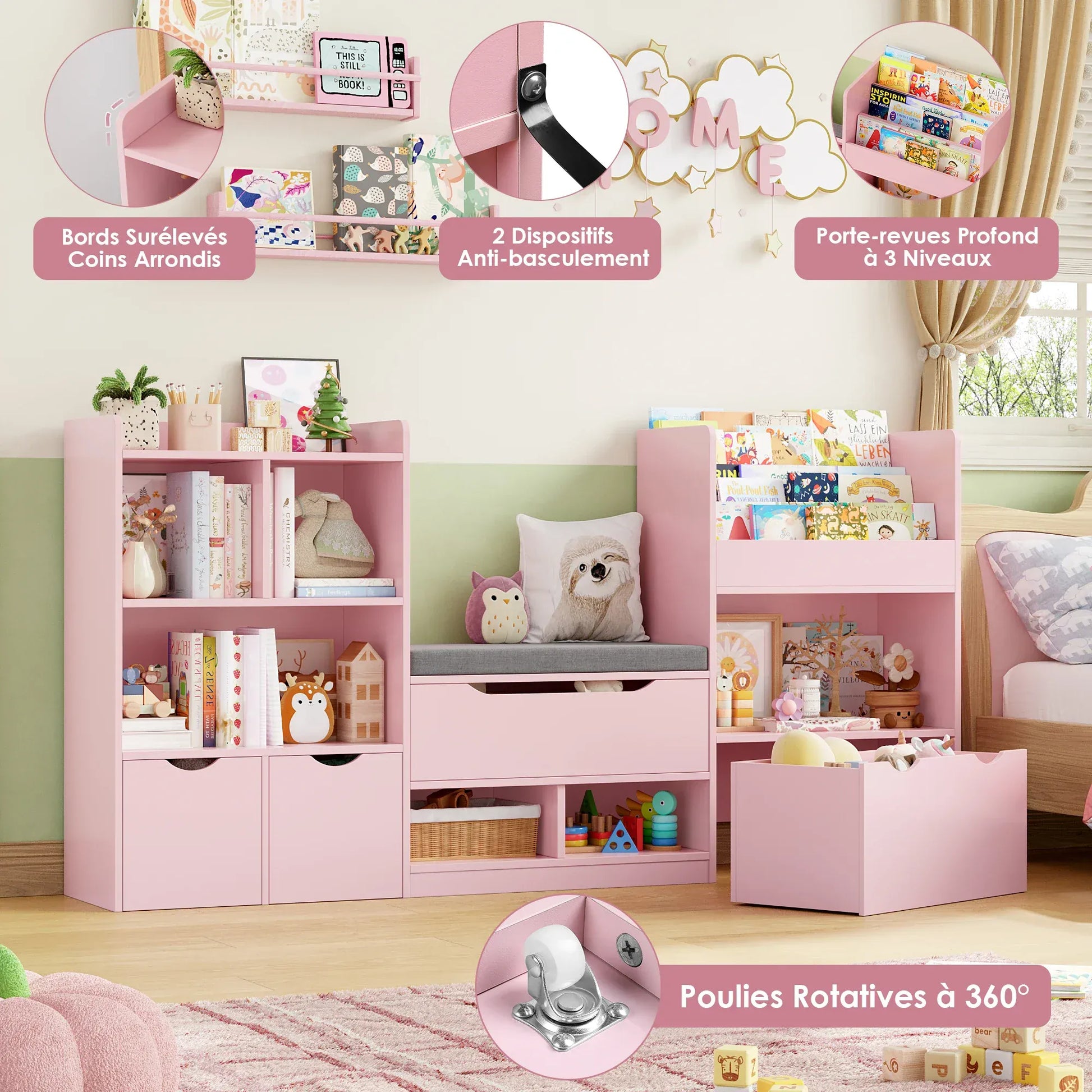 Armoire - Bois naturel avec organisateur - Mon Cocon