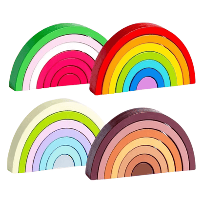 Puzzle Arc-en-Ciel en Bois Montessori - Mon Cocon