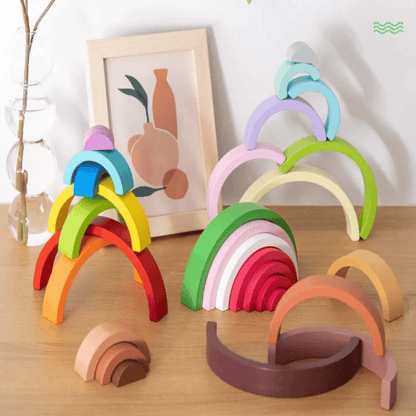 Puzzle Arc-en-Ciel en Bois Montessori - Mon Cocon