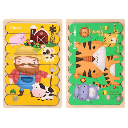 Puzzles double face Montessori - Mon Cocon