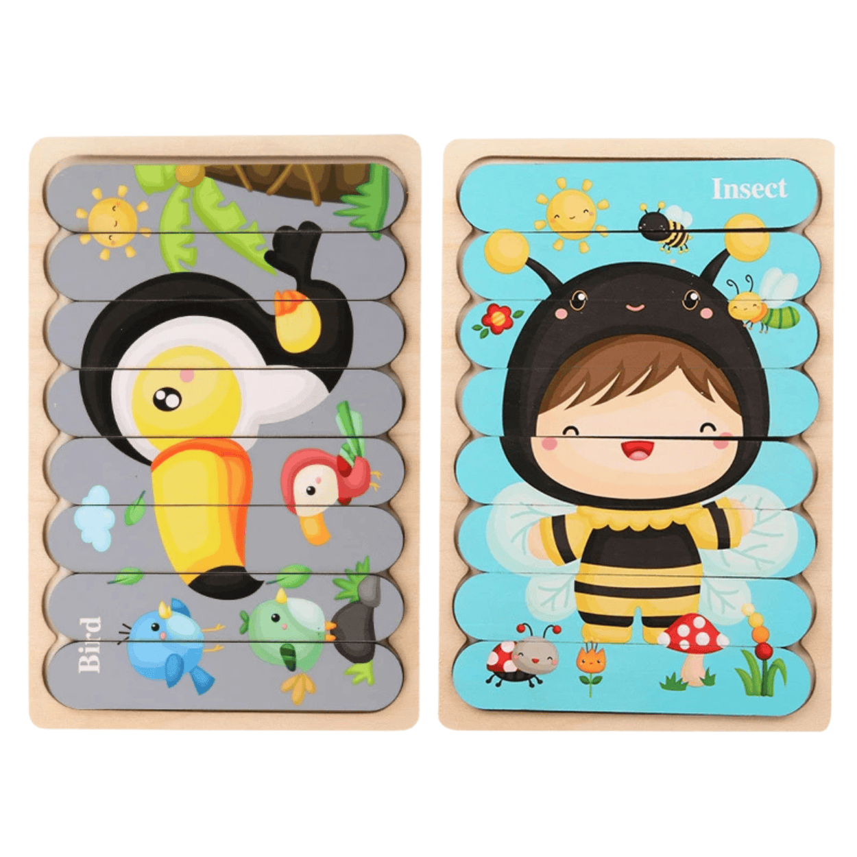 Puzzles double face Montessori - Mon Cocon