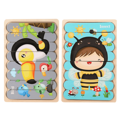 Puzzles double face Montessori - Mon Cocon