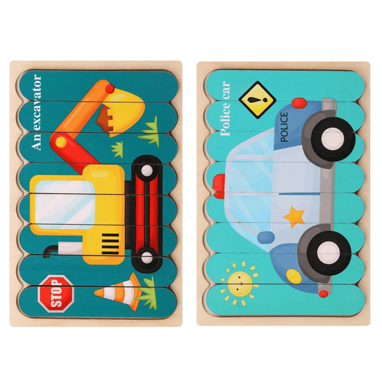 Puzzles double face Montessori - Mon Cocon