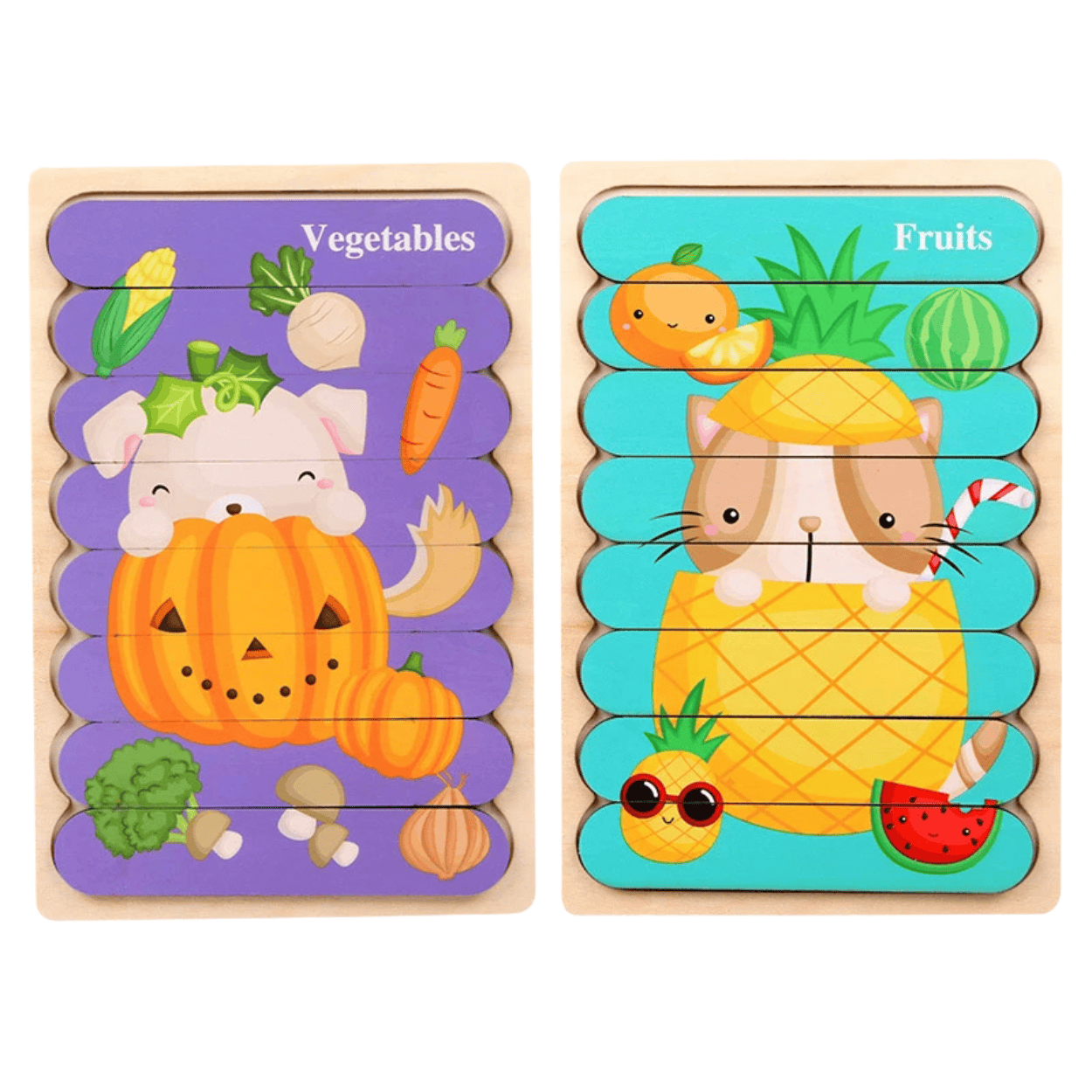 Puzzles double face Montessori - Mon Cocon