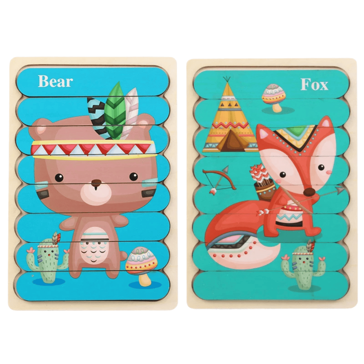 Puzzles double face Montessori - Mon Cocon