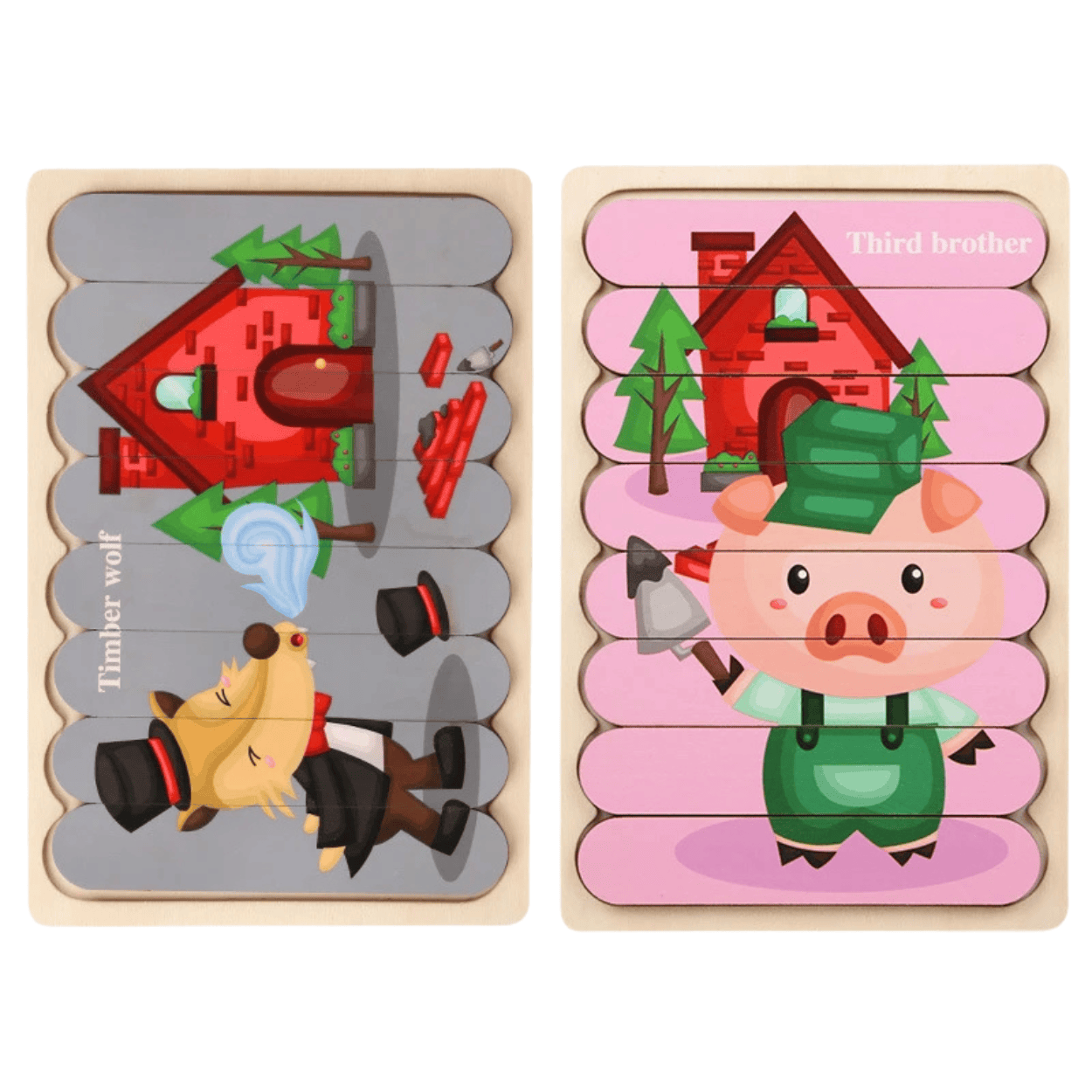 Puzzles double face Montessori - Mon Cocon