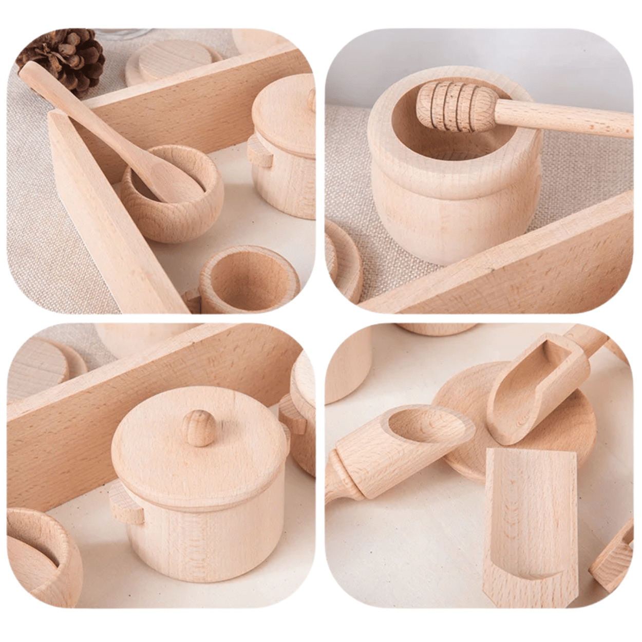 Ustensiles en Bois Montessori - Mon Cocon