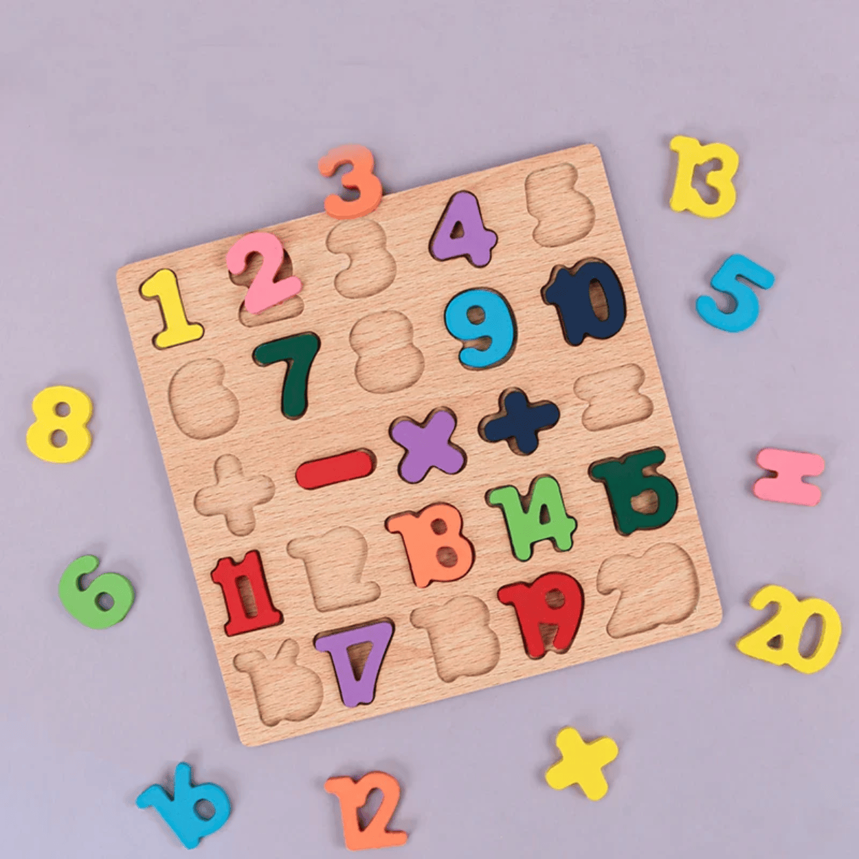 Puzzle en Bois Montessori - Lettres, Chiffres et Formes - Mon Cocon