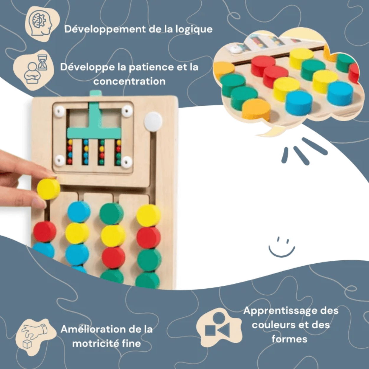 Puzzle de Tri des Couleurs Montessori - Mon Cocon