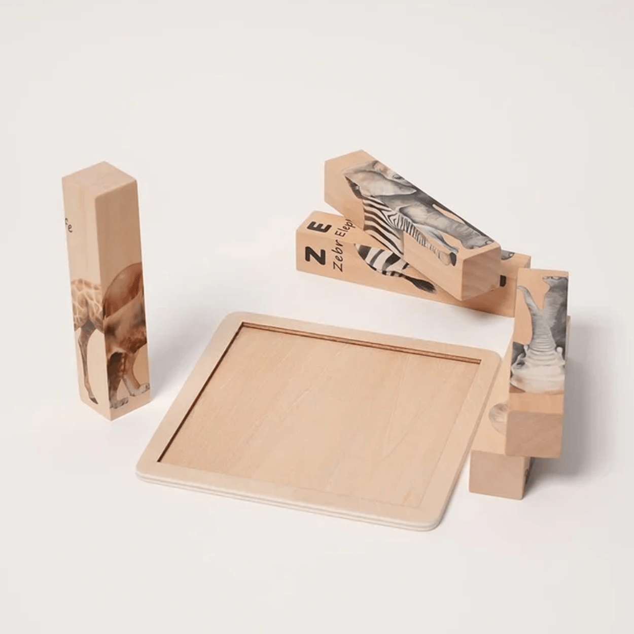 Puzzles d'animaux en bois Montessori - Mon Cocon