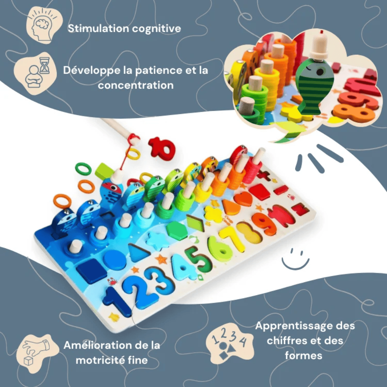 Jeu de Pêche et Formes Montessori - Mon Cocon