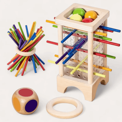 Tour à Billes et Bâtonnets Colorés Montessori - Mon Cocon