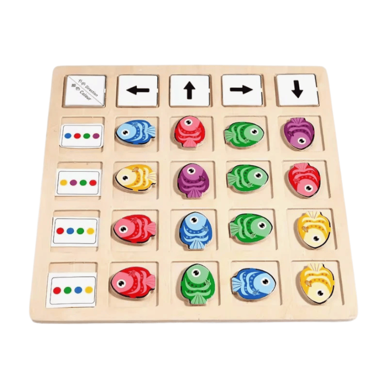 Puzzle de Coordination des Couleurs avec Poissons Montessori - Mon Cocon