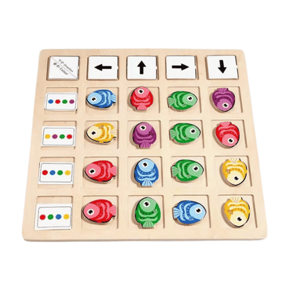 Puzzle de Coordination des Couleurs avec Poissons Montessori - Mon Cocon