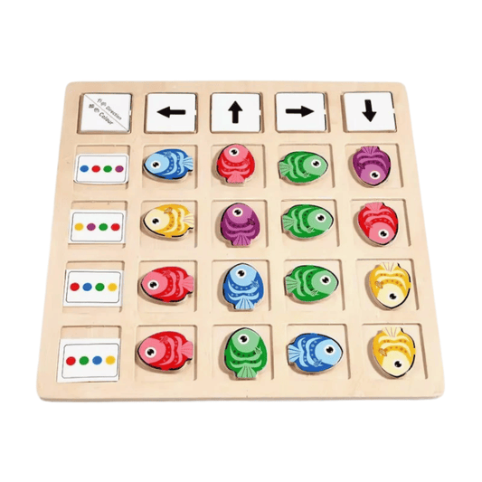 Puzzle de Coordination des Couleurs avec Poissons Montessori - Mon Cocon