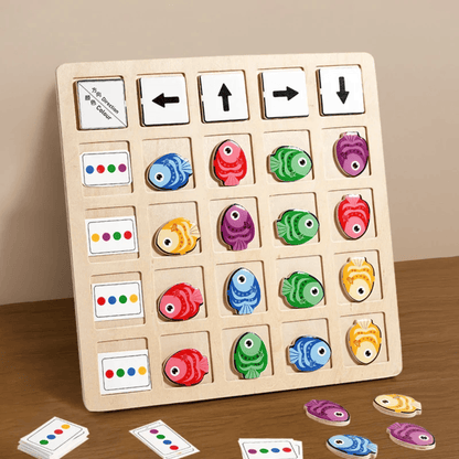 Puzzle de Coordination des Couleurs avec Poissons Montessori - Mon Cocon