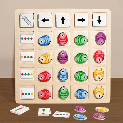 Puzzle de Coordination des Couleurs avec Poissons Montessori - Mon Cocon