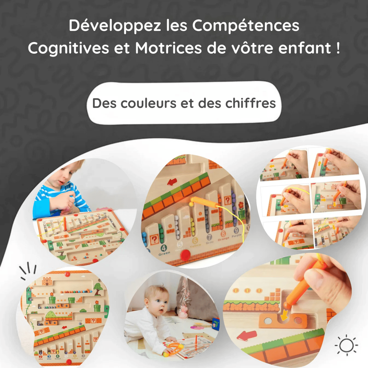 Labyrinthe de couleurs et de chiffres Montessori - Mon Cocon