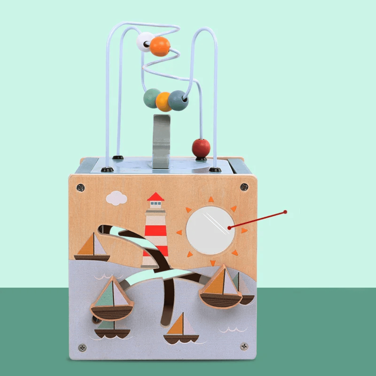 Cube d'activités en bois Montessori