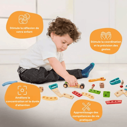 Boîte à Outils en Bois Montessori