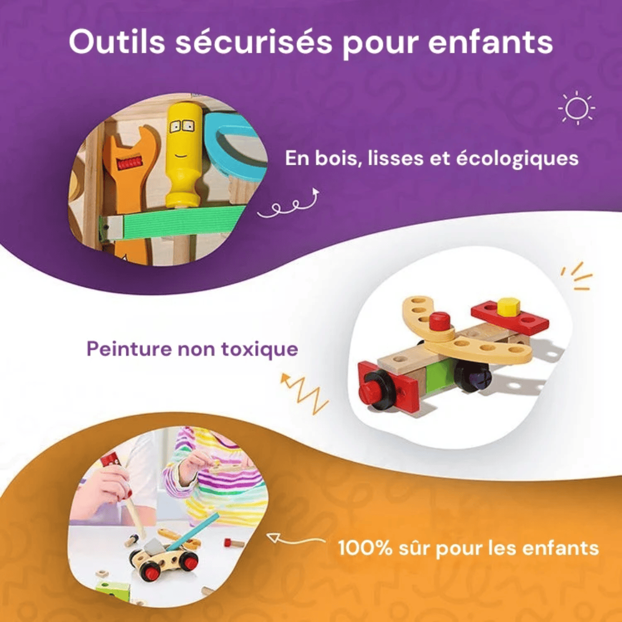 Boîte à Outils en Bois Montessori