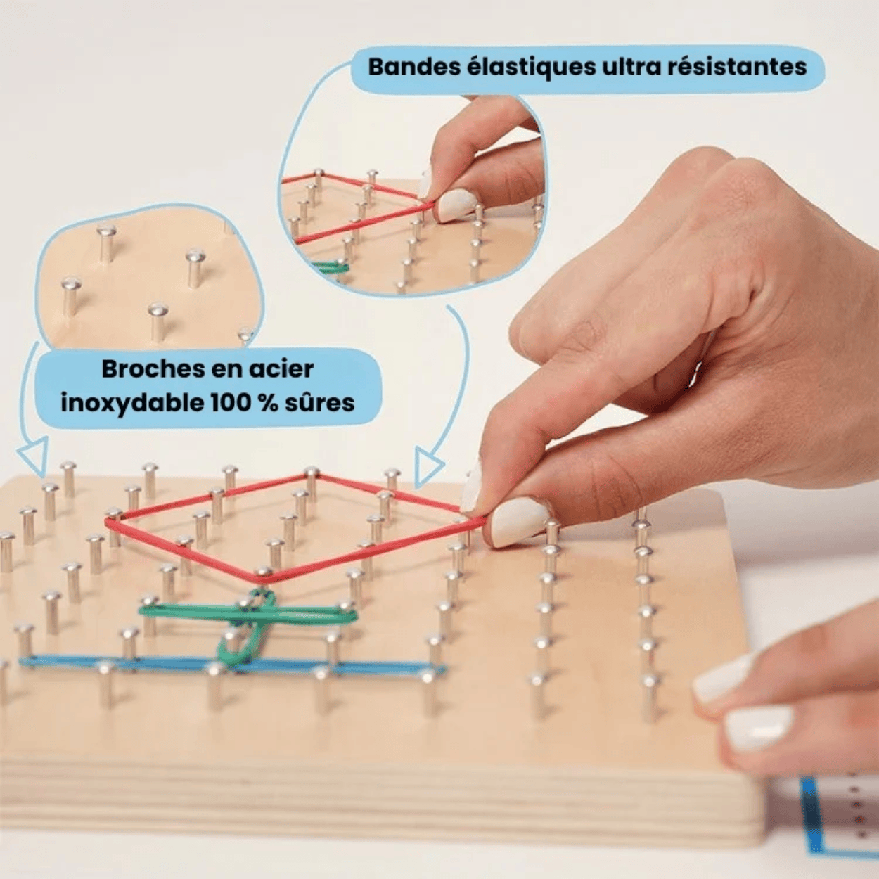 Tableau géométrique en bois Montessori