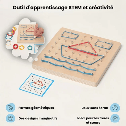 Tableau géométrique en bois Montessori