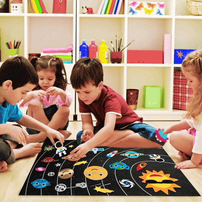 Tableau d'apprentissage Montessori en feutre