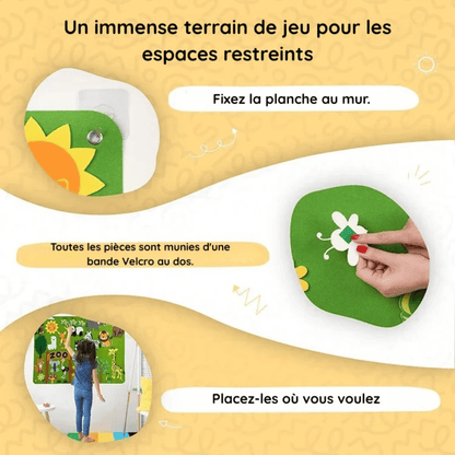 Tableau d'apprentissage Montessori en feutre