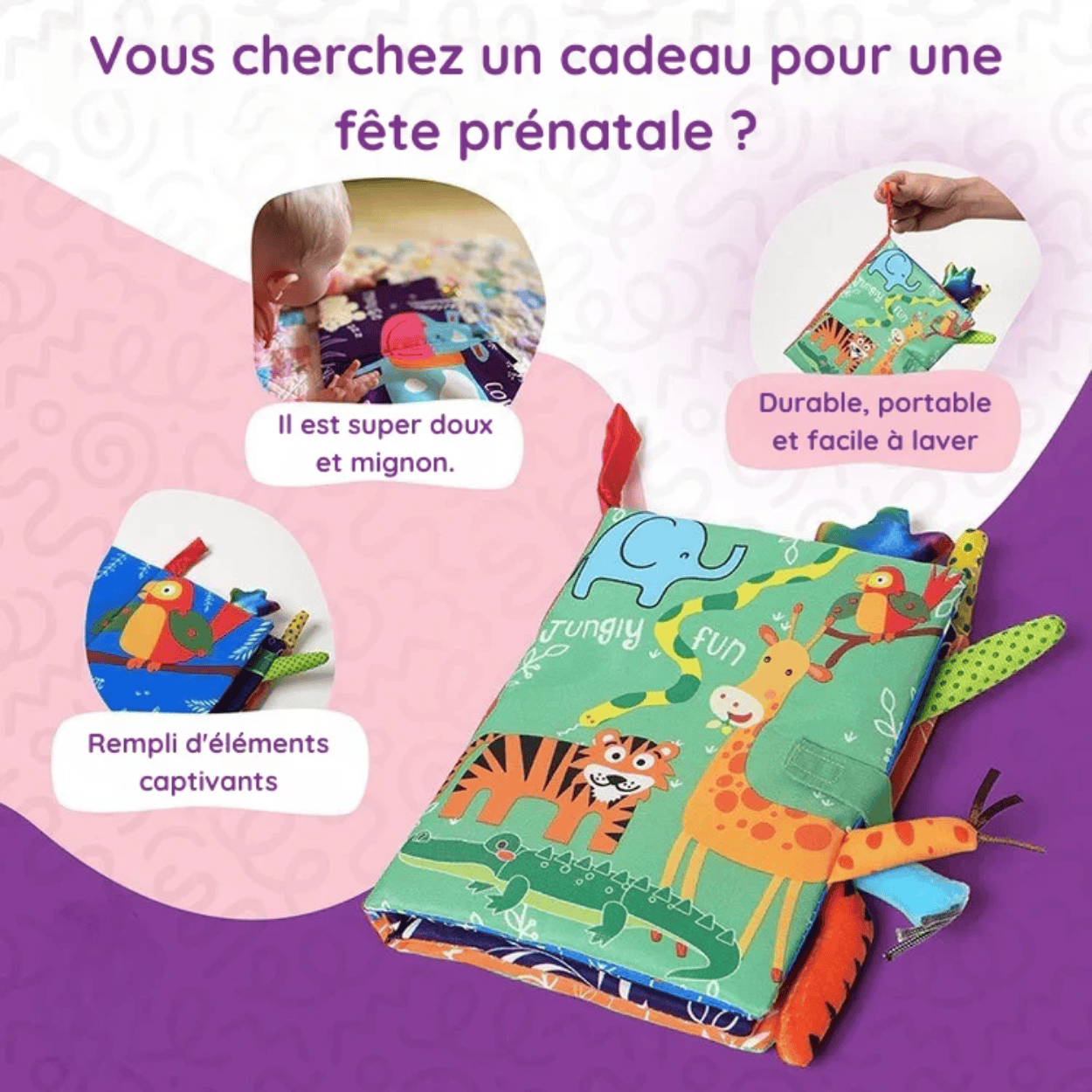 Livre souple Montessori pour bébés - Mon Cocon