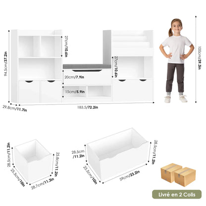 Armoire - Bois naturel avec organisateur - Mon Cocon