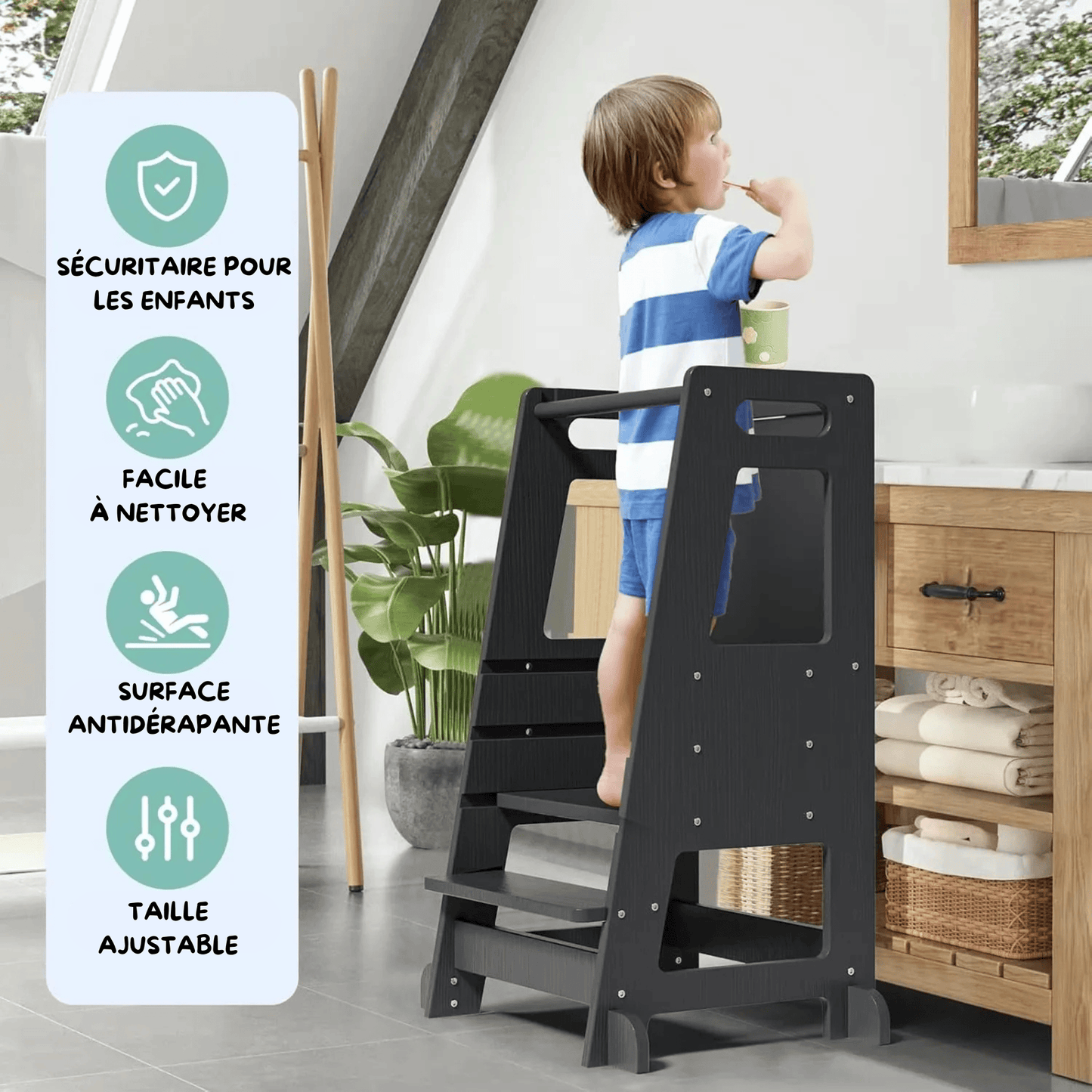 Tour d'observation - Noir avec ardoise