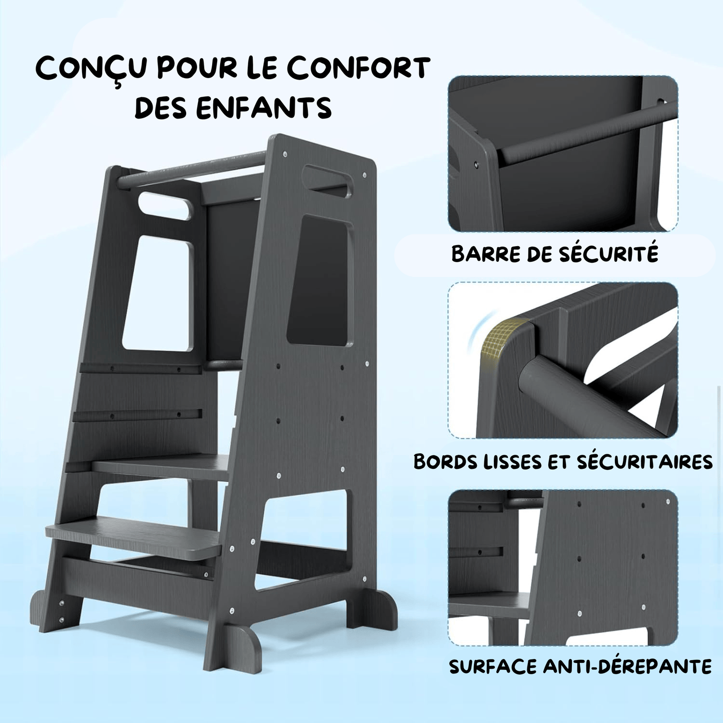 Tour d'observation - Noir avec ardoise