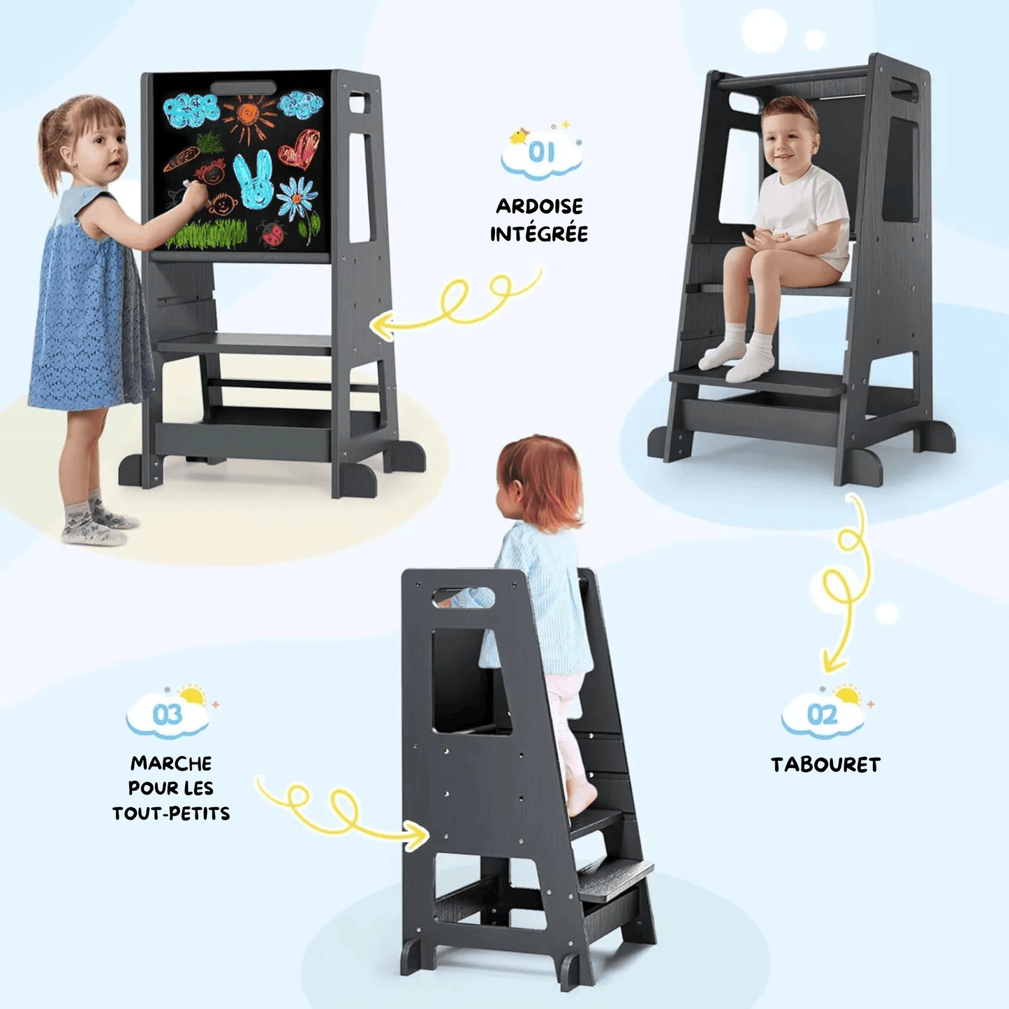 Tour d'observation - Noir avec ardoise