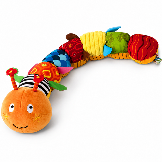 Animal musical Montessori chenille orange jouet sensoriel bébé