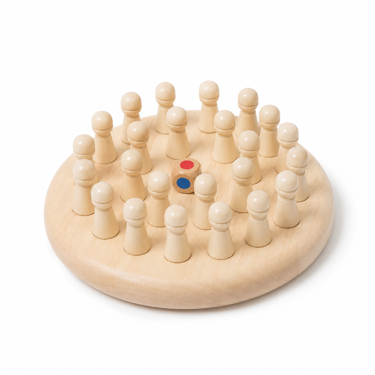 Jeu de mémoire Montessori en bois naturel - fond blanc