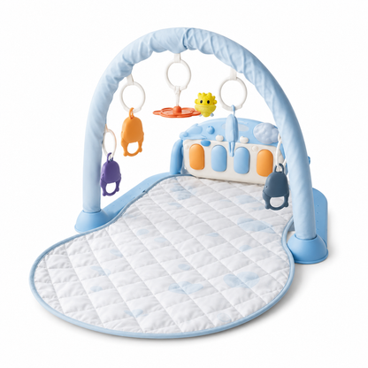 Tapis d'éveil bébé musical bleu – Packshot e-commerce premium