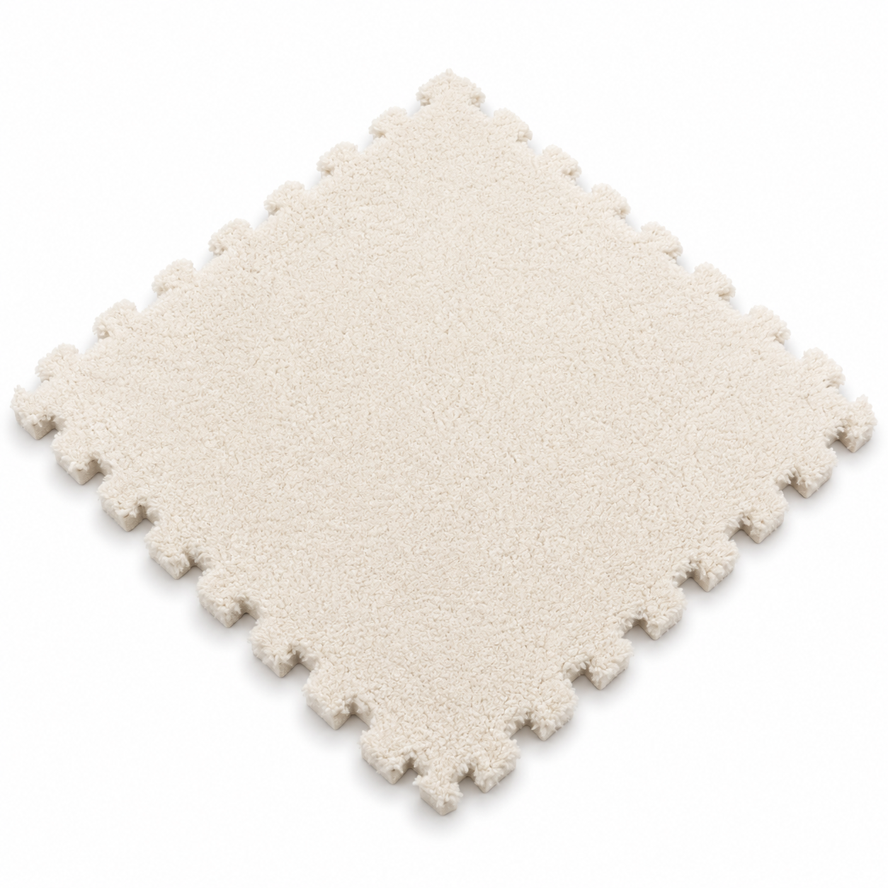Carreau tapis puzzle Montessori blanc velouté pour chambre bébé