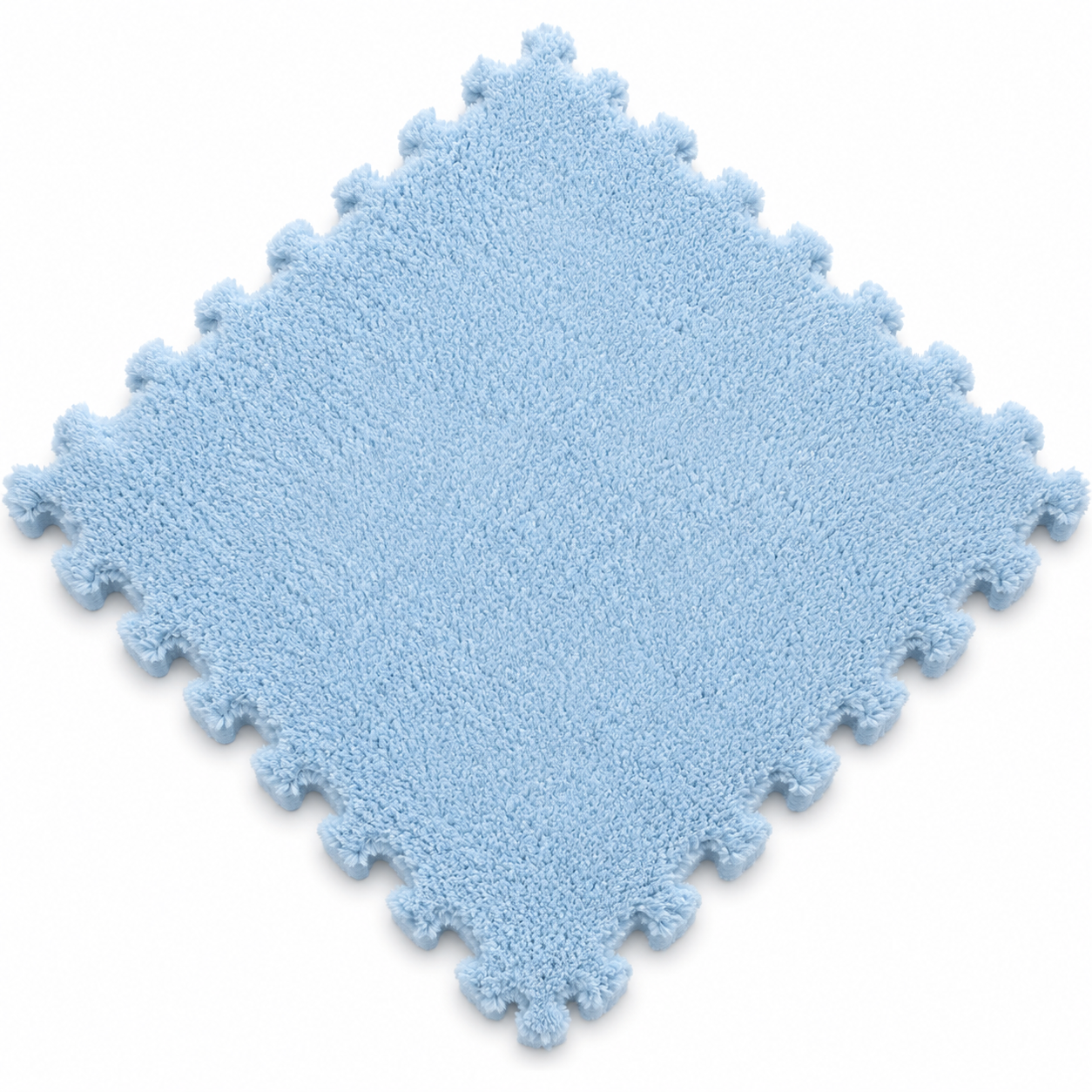 Carreau tapis puzzle Montessori bleu ciel velouté pour chambre bébé