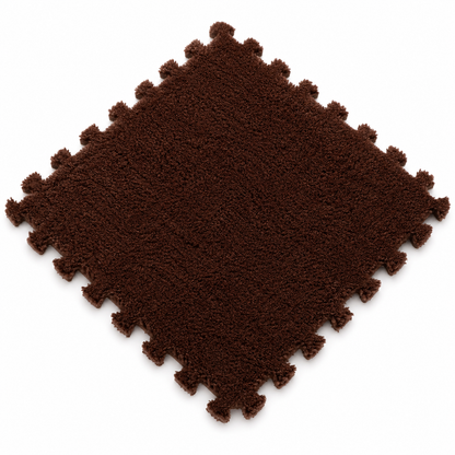 Carreau tapis puzzle Montessori caramel velouté pour chambre bébé