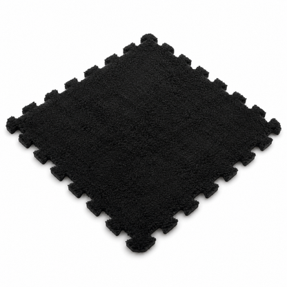 Carreau tapis puzzle Montessori noir velouté pour chambre bébé
