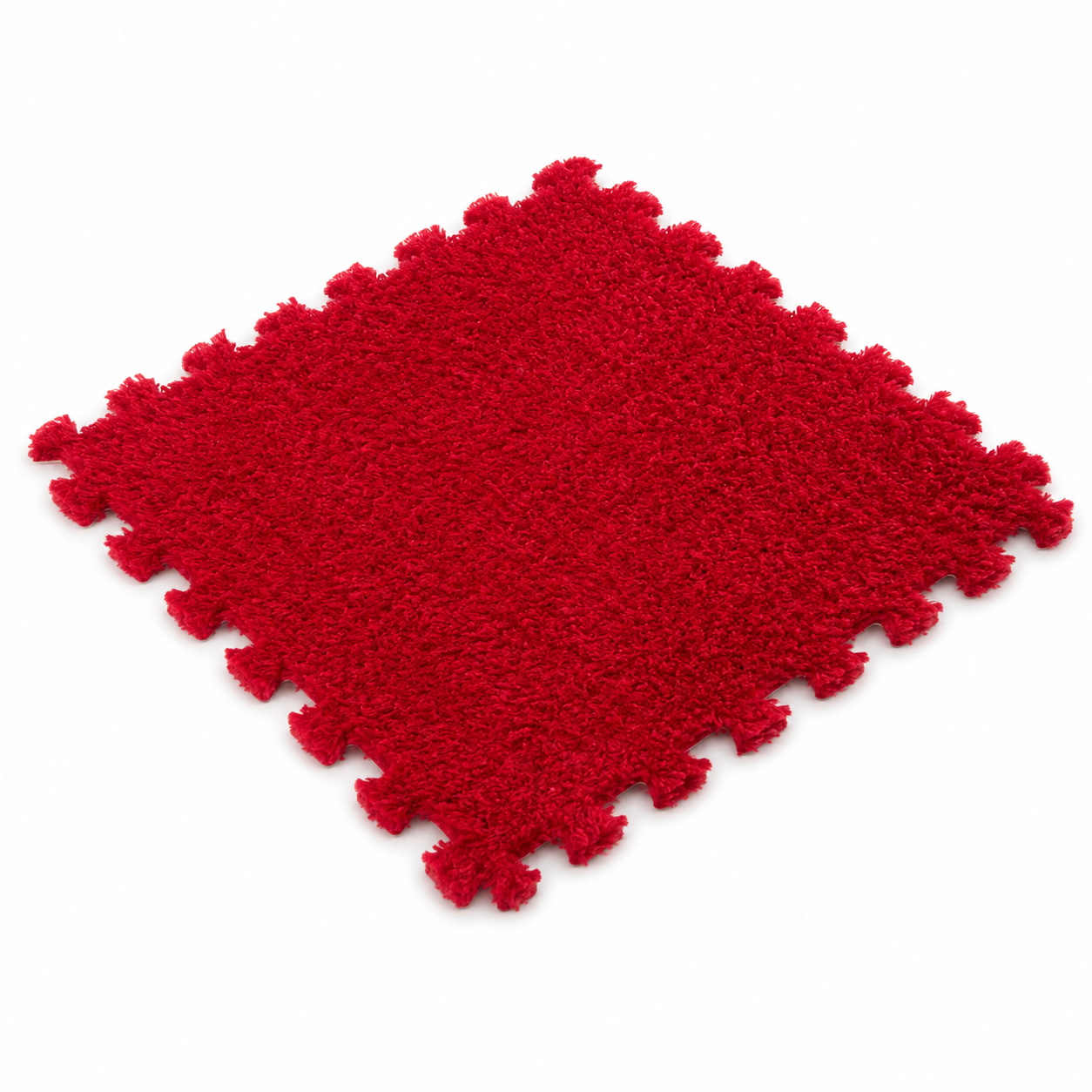 Carreau tapis puzzle Montessori rouge velouté pour chambre bébé