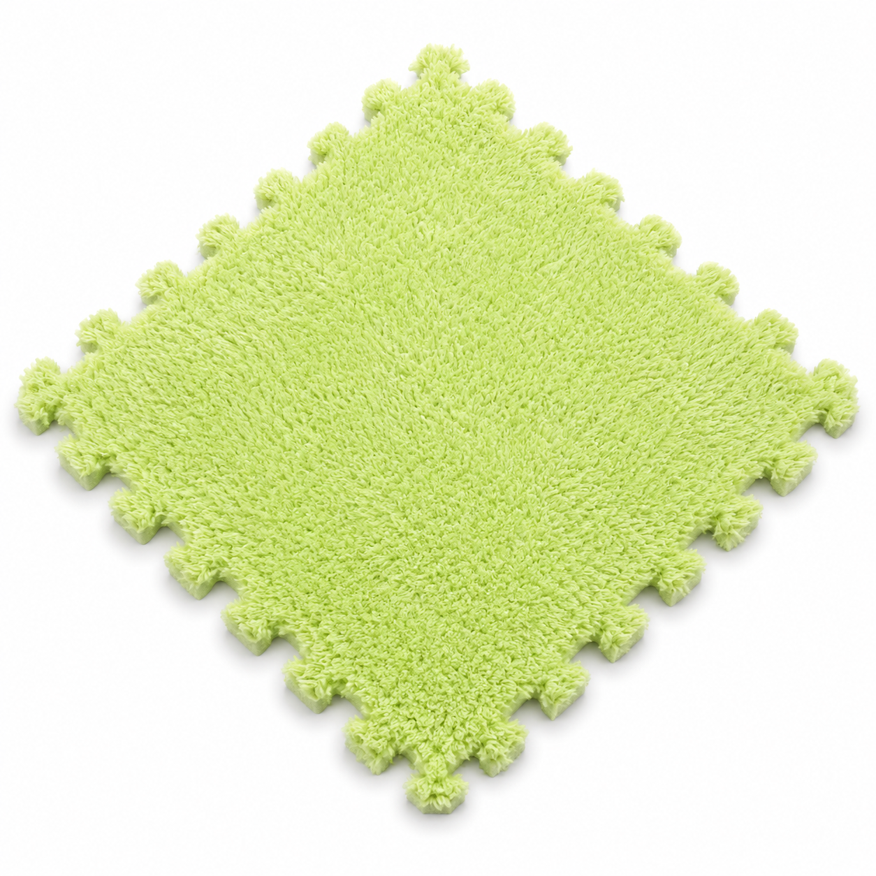 Carreau tapis puzzle Montessori vert velouté pour chambre bébé